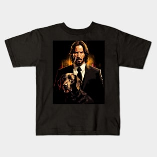 John wick gold poster Kids T-Shirt